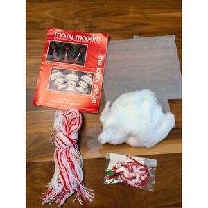 VTG Mary Maxim Plastic Canvas Needlepoint Ornament Kit Makes 5 Retro Lamps